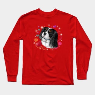 Tri-Colored Cavalier King Charles Spaniel Love Design Long Sleeve T-Shirt